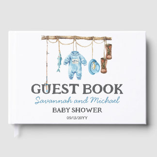 Livro De Visitas Blue Little Fisherman Baby Shower