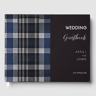 Livro De Visitas Blue Scottish Tartan Wedding