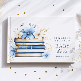 Livro De Visitas Blue Storybook Baby Shower Guest Book