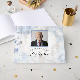 Livro De Visitas Blue Tint Celebration of Life Memorial