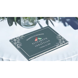Livro De Visitas Blue White Floral Love Birds Guestbook