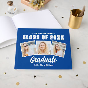 Livro De Visitas Blue White Photo Class of 2025 Graduation
