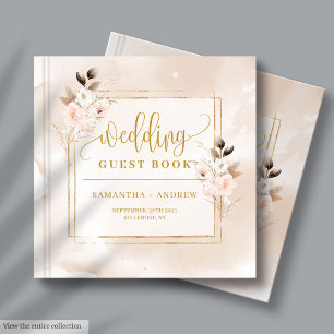 Livro De Visitas Blush Boho Fall Floral Wedding Guest Book Sign-in