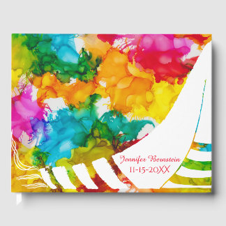 Livro De Visitas BM Bat ou Bar Mitzvah Party Colorida Guest Book
