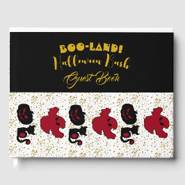 Livro De Visitas BO Land Halloween Bash Black Glitor Dourado