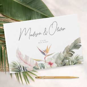 Livro De Visitas Boas-vindas ao Casamento da Ilha Botânica Tropical