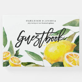 Livro De Visitas Bohemian Watercolor Lemon Weding Book