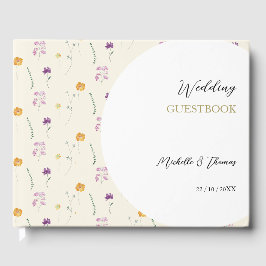 Livro De Visitas Boho Blush Wildflower Watercolor Art