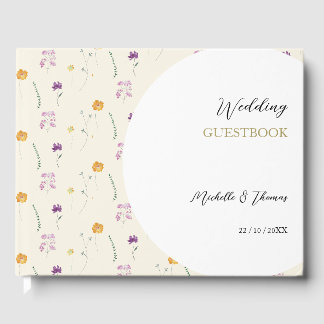 Livro De Visitas Boho Blush Wildflower Watercolor Art