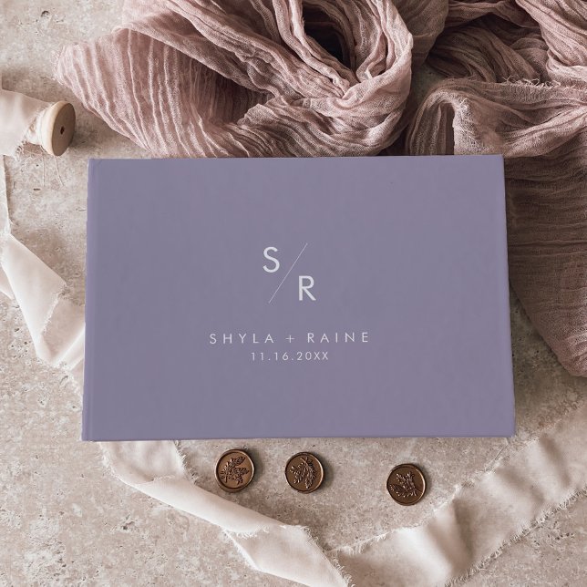 Livro De Visitas Boho Chic Lavanda Roxo Casamento (Criador carregado)