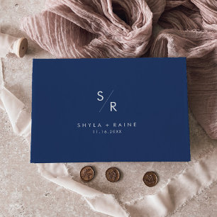 Livro De Visitas Boho Chic Royal Blue Monograma Casado