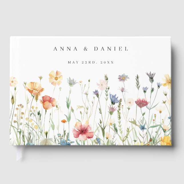 Livro De Visitas Boho Chic Wildflower Wedding (Frente)