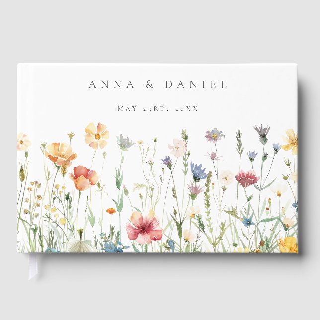 Livro De Visitas Boho Chic Wildflower Wedding (Frente)