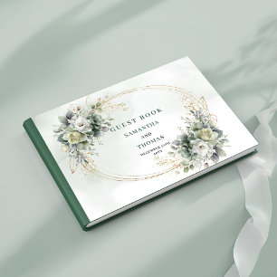 Livro De Visitas Boho Elegância Verde Salvia Eucalipto Convidado de