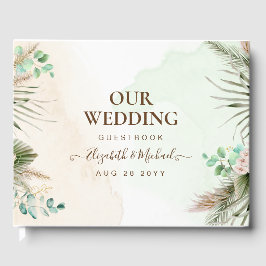 Livro De Visitas BoHO Eucalyptus Pampas Grass Casamento Greenery