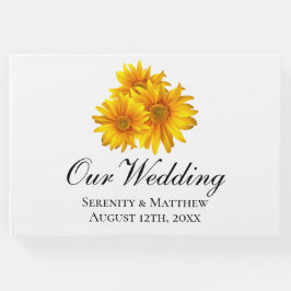 Livro De Visitas Boho Girassóis País Casamento Floral Amarelo