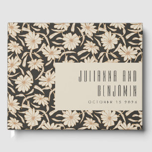 Livro De Visitas Boho Moderno Botânico Negra Casamento Personalizad
