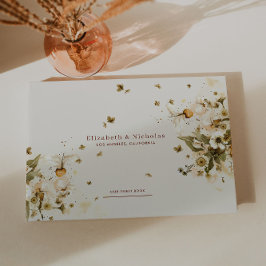 Livro De Visitas Boho Outono Flor Silvestre | Casamento Botânico