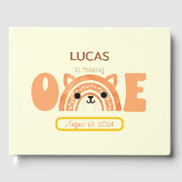 Livro De Visitas Boho Rainbow Fox Primeiro Aniversário