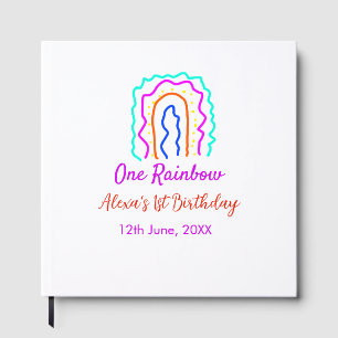 Livro De Visitas Boho Rainbow, um aniversário de crianças brilhante