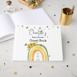 Livro De Visitas Boho Rainbow With Sunflowers Baby Shower
