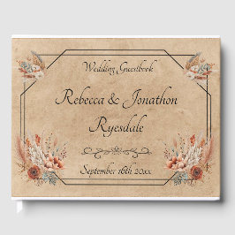 Livro De Visitas Boho Rustic Floral Weding Guest Book