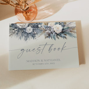 Livro De Visitas Boho White Rose Floral Flower Garden Casamento