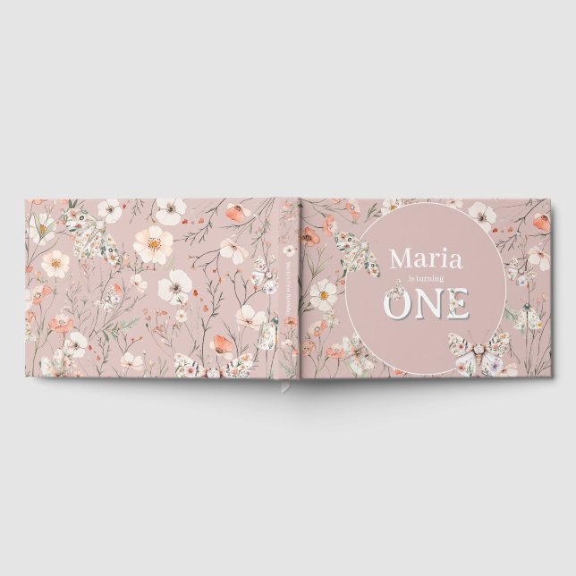 Livro De Visitas Boho Wildflower Floral Baby Birthday (Completo)