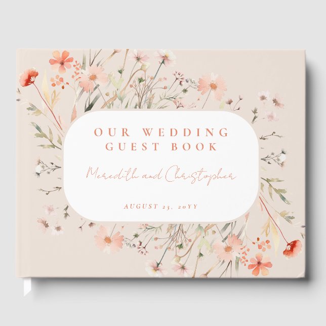Livro De Visitas Boho Wildflower Wedding (Frente)