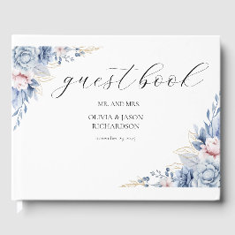 Livro De Visitas Boho Wildflower Wedding Elegant Script