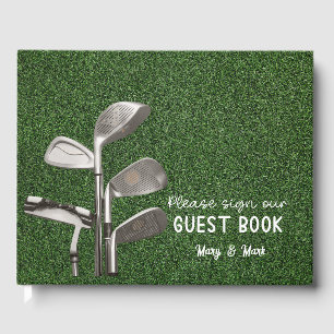 Livro De Visitas Bola de golfe com grama verde, por favor assine go