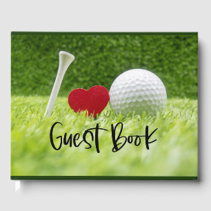 Livro De Visitas Bola de golfe e tchau sobre grama verde com amor