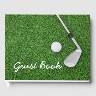 Livro De Visitas Bola de golfe no golfe de grama verde