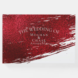 Livro De Visitas Bold Crimson Brush Stroke