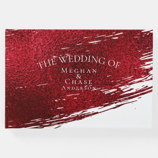 Livro De Visitas Bold Crimson Brush Stroke (Frente)