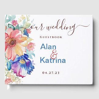 Livro De Visitas Bold Floral Wedding 