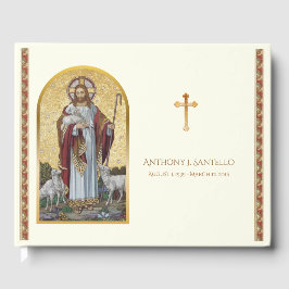 Livro De Visitas Bom Pastor Jesus Funeral Memorial Guest Book