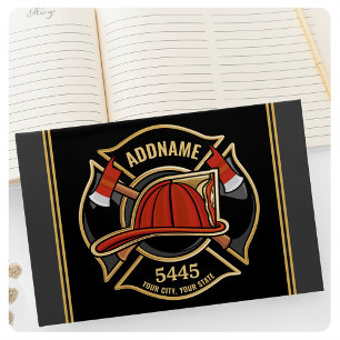 Livro De Visitas Bombeiro ADD NAME Crachá de Bombeiros