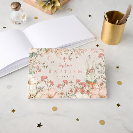 Livro De Visitas Bonita Foliage Girl Blush Baptism