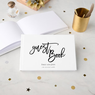 Livro De Visitas Bonito roteiro Tipografia Preta e Casamento de Fro