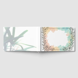 Livro De Visitas Bor de Aquarela Floral Sinônquica Mínima Preta