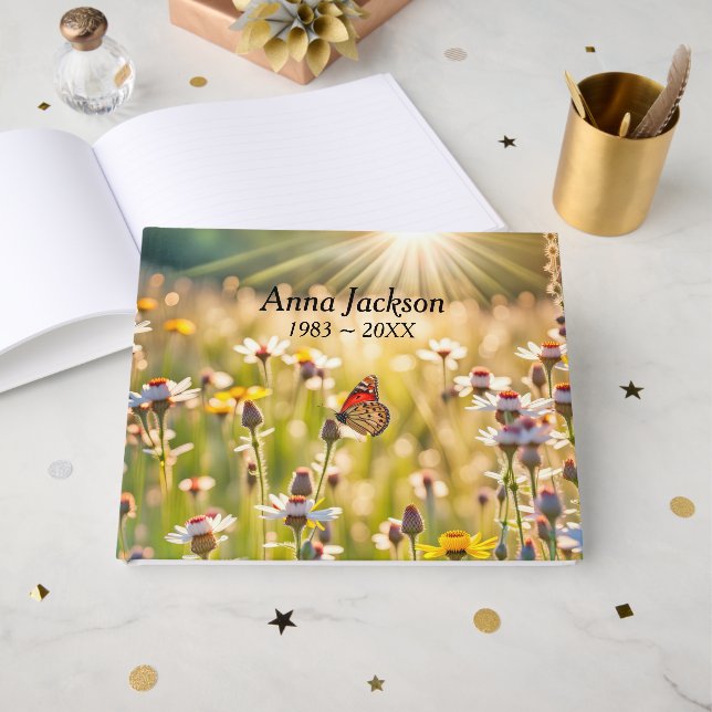 Livro De Visitas Borboleta e Flores Silvestres (Frente aberta)
