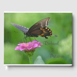 Livro De Visitas Borboleta Na Zinnia