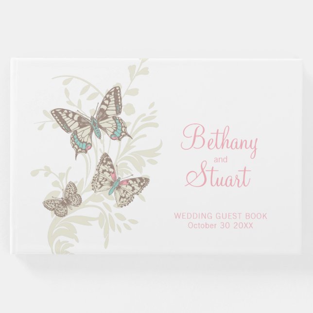 Livro De Visitas Borboletas de arte casada (Frente)
