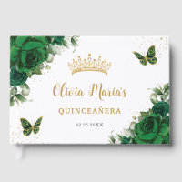 Borboletas Florais Verde Douradas Quinceanera