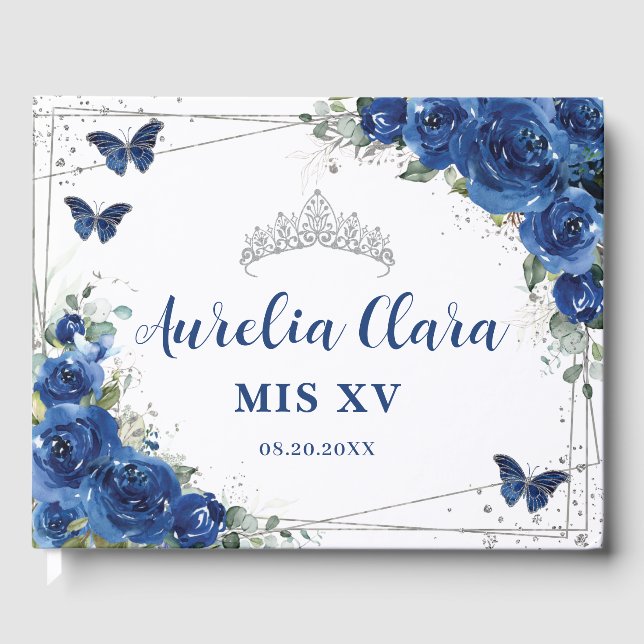 Livro De Visitas Borboletas Vermelhos QuinceaÑERA Mis XV (Frente)