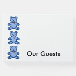 Livro De Visitas Borda de ursos de pelúcia azul