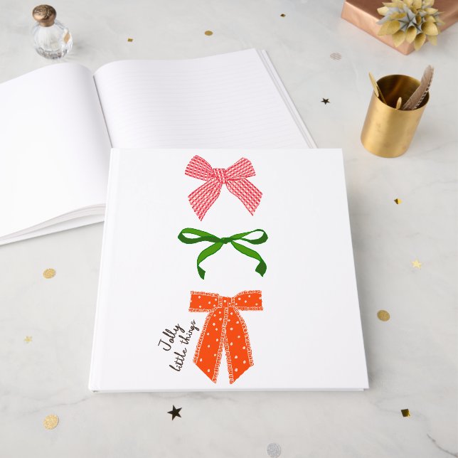 Livro De Visitas Bow Jolly Little Things Natal  (Frente aberta)