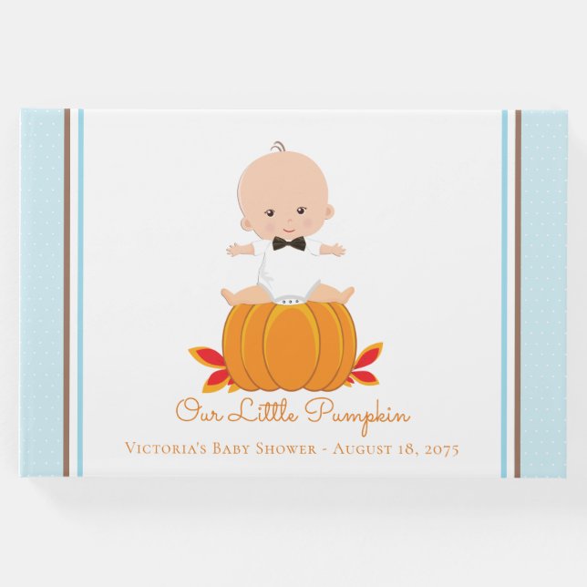 Livro De Visitas Boy Little Pumpkin Chá de fraldas Guest Book (Frente)