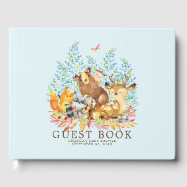 Livro De Visitas Boys Woodland Chá de fraldas Guest Book